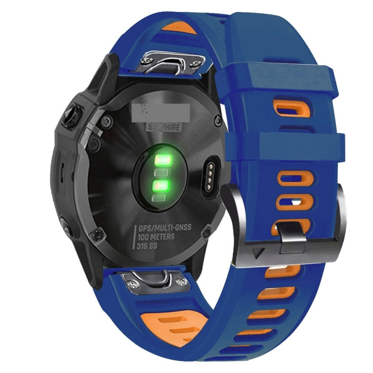 22mm Silicone Sports Two-Color Watch Band, For Garmin Fenix 5 Plus