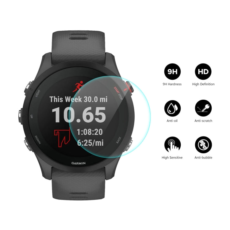For Garmin Forerunner 255 ENKAY 0.2mm 9H Tempered Glass Screen Protector Watch Film, 1 PC, 2 PCS, 5 PCS, 10 PCS