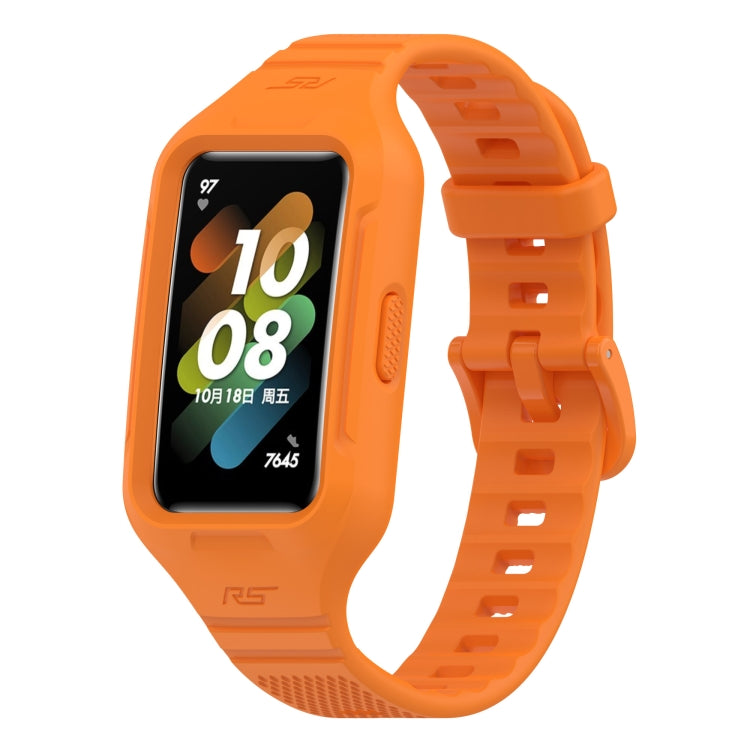 Solid Color Silicone Integrated Watch Band, For Huawei Band 8 / 7, For Honor Band 6