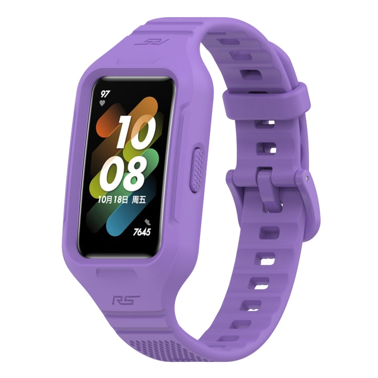 Solid Color Silicone Integrated Watch Band, For Huawei Band 8 / 7, For Honor Band 6