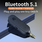 T06 Receptor e Transmissor de Áudio Bluetooth 5.1 2 em 1 para Carro 3.5mm