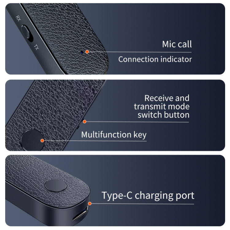 T06 Receptor e Transmissor de Áudio Bluetooth 5.1 2 em 1 para Carro 3.5mm