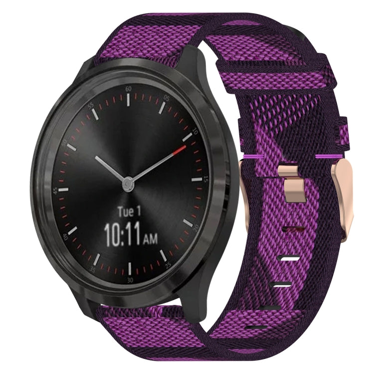 20mm Nylon Woven Watch Band, For Garmin Venu SQ, For Garmin Vivomove 3, For Garminmove 3, For Garmin VivoMove Luxe, For Garminmove Luxe, For Garmin VivoMove Style