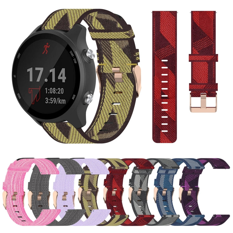 20mm Nylon Woven Watch Band, For Garmin Forerunner 245 Music, For Garmin Forerunner 645, For Garmin Forerunner 645 Music