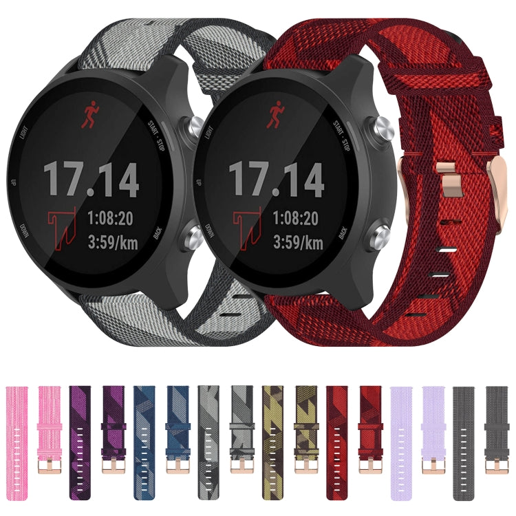 20mm Nylon Woven Watch Band, For Garmin Forerunner 245 Music, For Garmin Forerunner 645, For Garmin Forerunner 645 Music