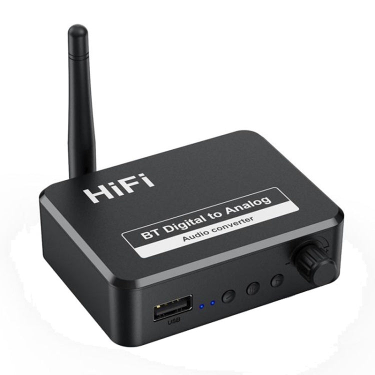 Receptor de Música Bluetooth B35S 5.2 Conversor Digital para Analógico Suporta U-disk Fibra Coaxial, B35S