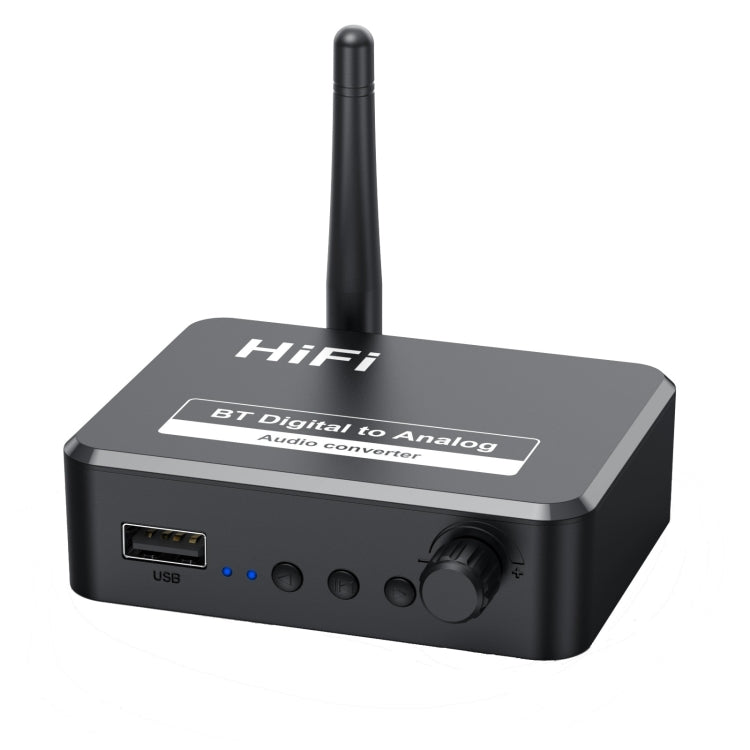 Receptor de Música Bluetooth B35S 5.2 Conversor Digital para Analógico Suporta U-disk Fibra Coaxial, B35S
