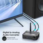 Receptor de Música Bluetooth B35S 5.2 Conversor Digital para Analógico Suporta U-disk Fibra Coaxial, B35S