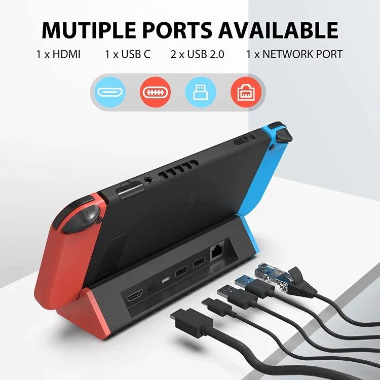 Porta LAN 1000Mbs Adaptador HDMI 4K para Nintendo Switch/Switch OLED (Modelo LAN), Modelo LAN