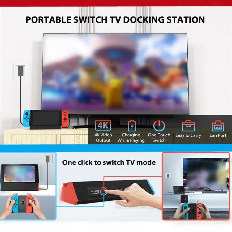 Porta LAN 1000Mbs Adaptador HDMI 4K para Nintendo Switch/Switch OLED (Modelo LAN), Modelo LAN