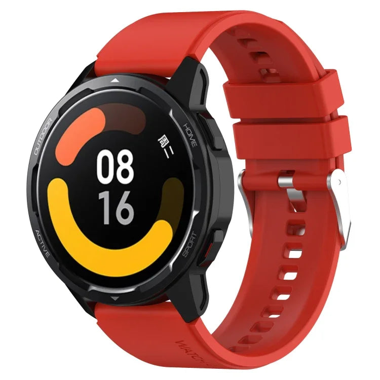 Correia de Silicone com Fivela Prateada Saliente, Para Samsung Galaxy Watch 46mm 22mm