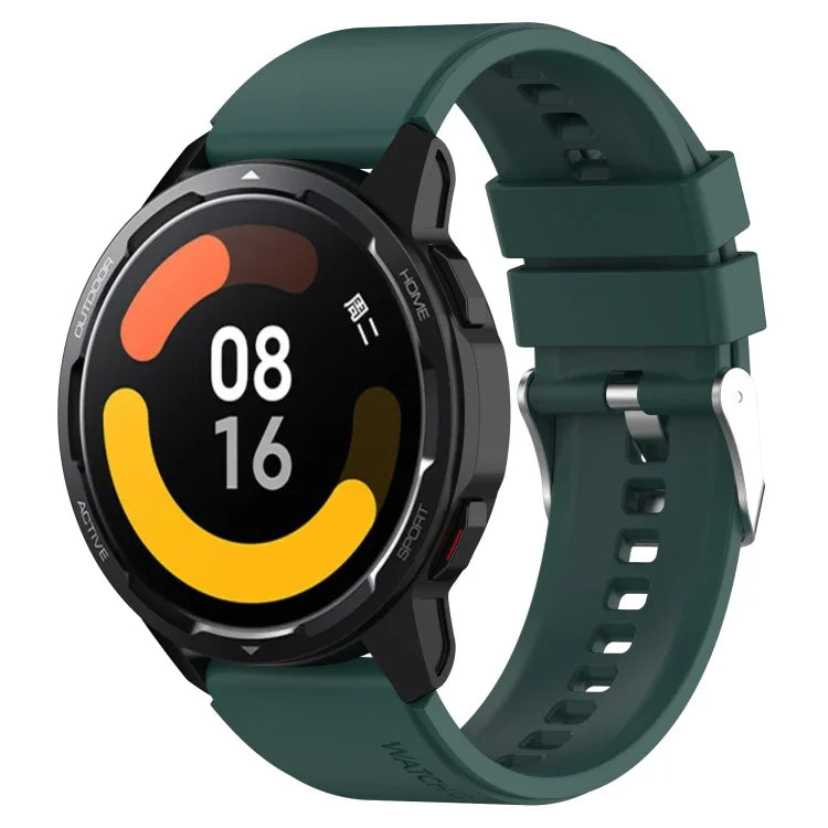 Correia de Silicone com Fivela Prateada Saliente, Para Samsung Galaxy Watch 46mm 22mm
