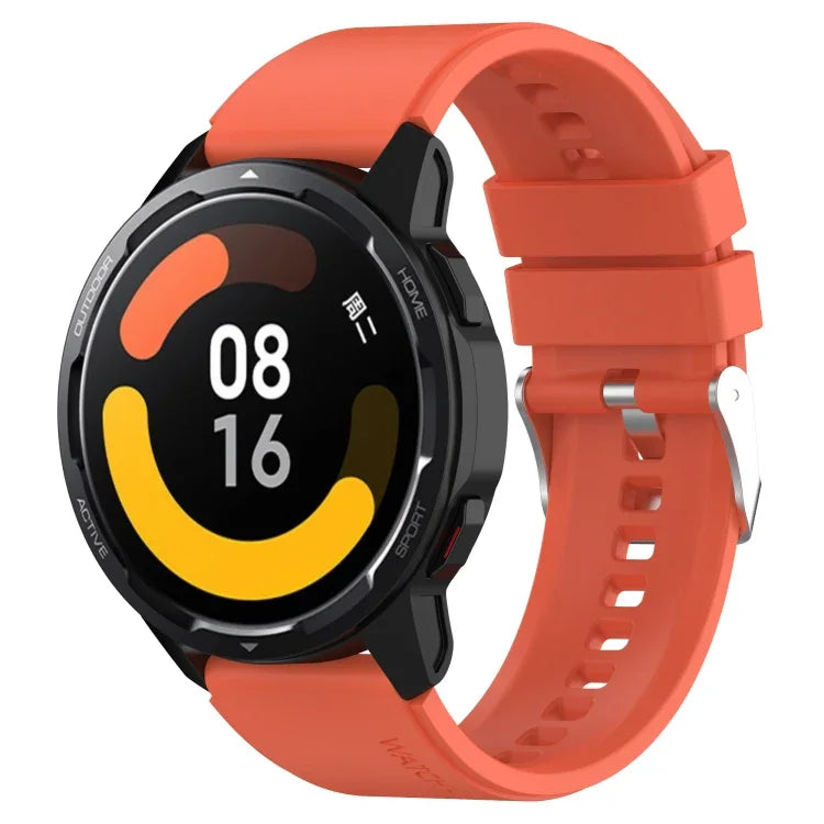 Correia de Silicone com Fivela Prateada Saliente, Para Samsung Galaxy Watch 46mm 22mm