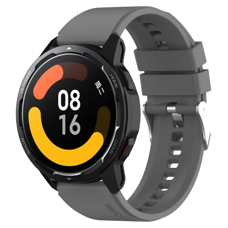 Correia de Silicone com Fivela Prateada Saliente, Para Samsung Galaxy Watch 46mm 22mm