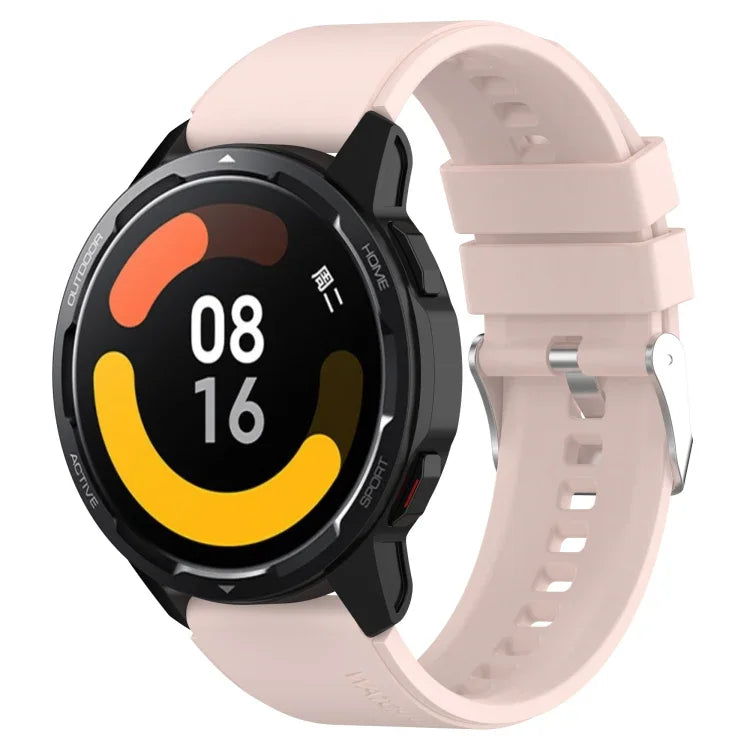 Correia de Silicone com Fivela Prateada Saliente, Para Samsung Galaxy Watch 46mm 22mm