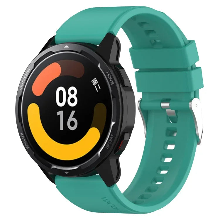 Correia de Silicone com Fivela Prateada Saliente, Para Samsung Galaxy Watch 46mm 22mm