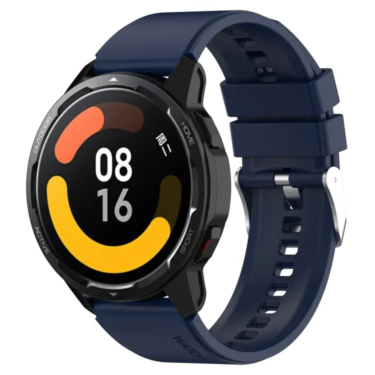 Correia de Silicone com Fivela Prateada Saliente, Para Samsung Galaxy Watch 46mm 22mm