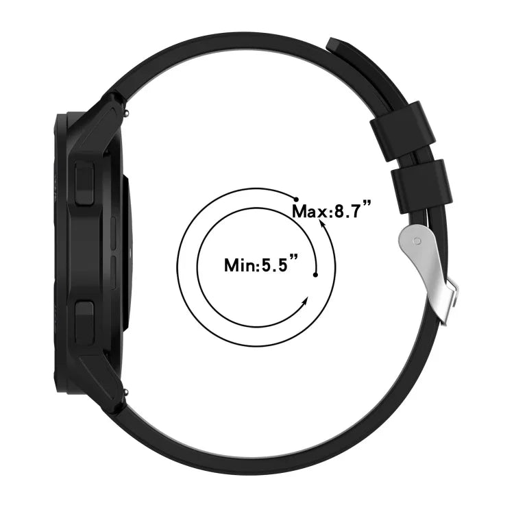 Correia de Silicone com Fivela Prateada Saliente, Para Samsung Galaxy Watch 46mm 22mm
