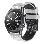 Correia de Silicone Bicolor com Padrão de Futebol de 22mm, Para Samsung Galaxy Watch3 45mm, Para Samsung Galaxy Watch 46mm, Para Samsung Gear S3 Classic, Para Samsung Gear S3 Frontier