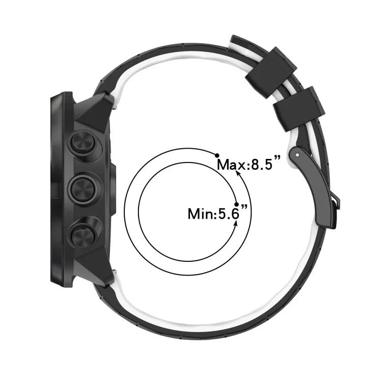 Correia de Silicone Bicolor com Padrão de Futebol de 22mm, Para Samsung Galaxy Watch3 45mm, Para Samsung Galaxy Watch 46mm, Para Samsung Gear S3 Classic, Para Samsung Gear S3 Frontier