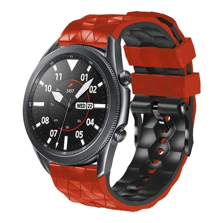 Correia de Silicone Bicolor com Padrão de Futebol de 22mm, Para Samsung Galaxy Watch3 45mm, Para Samsung Galaxy Watch 46mm, Para Samsung Gear S3 Classic, Para Samsung Gear S3 Frontier
