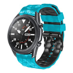 Correia de Silicone Bicolor com Padrão de Futebol de 22mm, Para Samsung Galaxy Watch3 45mm, Para Samsung Galaxy Watch 46mm, Para Samsung Gear S3 Classic, Para Samsung Gear S3 Frontier