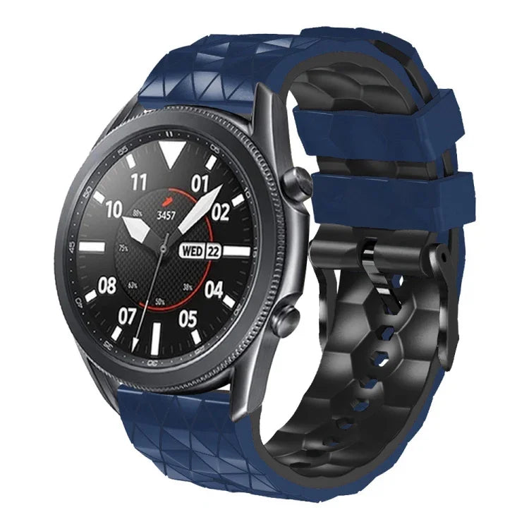 Correia de Silicone Bicolor com Padrão de Futebol de 22mm, Para Samsung Galaxy Watch3 45mm, Para Samsung Galaxy Watch 46mm, Para Samsung Gear S3 Classic, Para Samsung Gear S3 Frontier