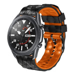 Correia de Silicone Bicolor com Padrão de Futebol de 22mm, Para Samsung Galaxy Watch3 45mm, Para Samsung Galaxy Watch 46mm, Para Samsung Gear S3 Classic, Para Samsung Gear S3 Frontier