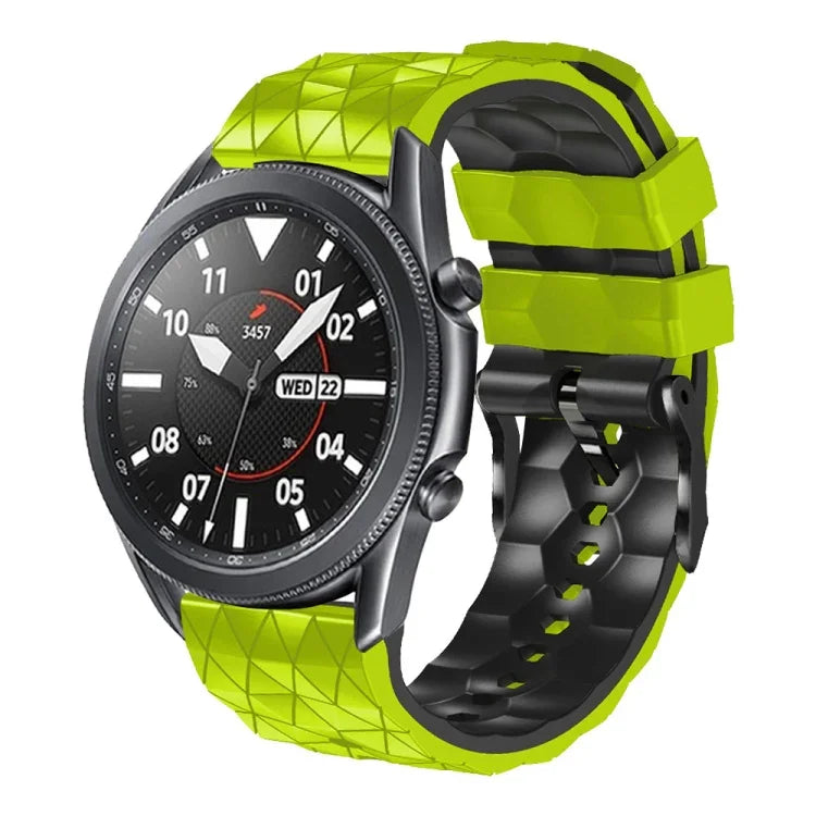 Correia de Silicone Bicolor com Padrão de Futebol de 22mm, Para Samsung Galaxy Watch3 45mm, Para Samsung Galaxy Watch 46mm, Para Samsung Gear S3 Classic, Para Samsung Gear S3 Frontier