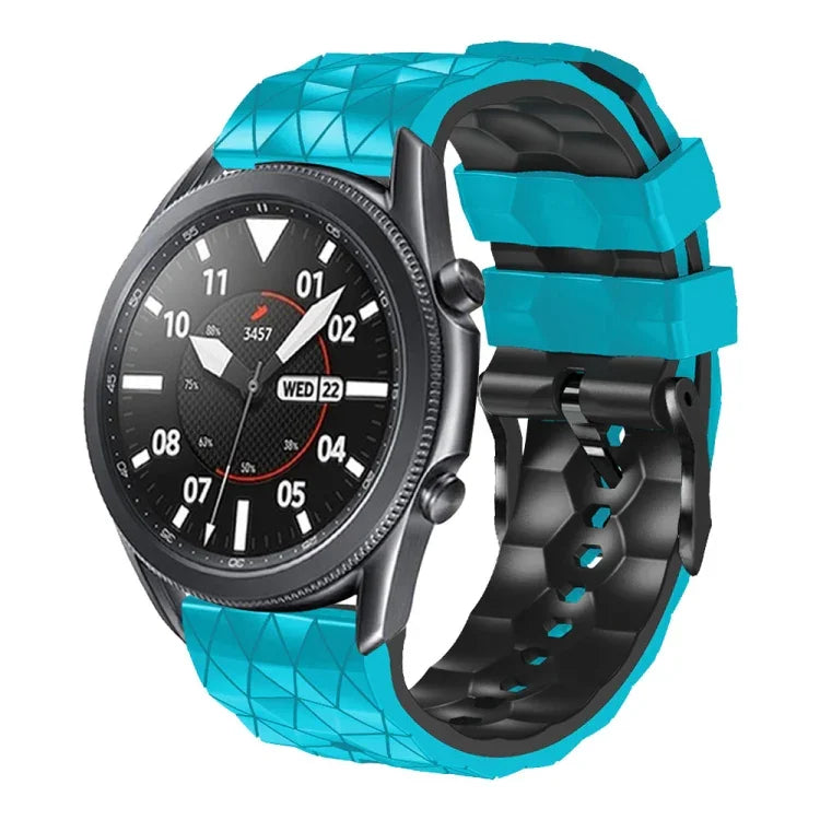 Correia de Silicone Bicolor com Padrão de Futebol de 22mm, Para Samsung Galaxy Watch3 45mm, Para Samsung Galaxy Watch 46mm, Para Samsung Gear S3 Classic, Para Samsung Gear S3 Frontier