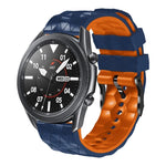 Correia de Silicone Bicolor com Padrão de Futebol de 22mm, Para Samsung Galaxy Watch3 45mm, Para Samsung Galaxy Watch 46mm, Para Samsung Gear S3 Classic, Para Samsung Gear S3 Frontier