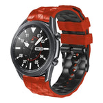 Correia de Silicone Bicolor com Padrão de Futebol de 22mm, Para Samsung Galaxy Watch3 45mm, Para Samsung Galaxy Watch 46mm, Para Samsung Gear S3 Classic, Para Samsung Gear S3 Frontier