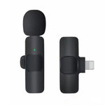 Microfone Mini Sem Fios Clip-on K9 com Cancelamento de Ruído e Auto-Sincronização para Uso em Direto com Recetor de 8 Pinos, K9IP-1