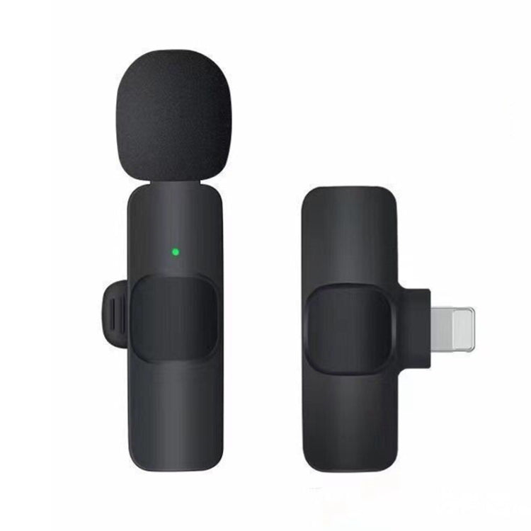 Microfone Mini Sem Fios Clip-on K9 com Cancelamento de Ruído e Auto-Sincronização para Uso em Direto com Recetor de 8 Pinos, K9IP-1