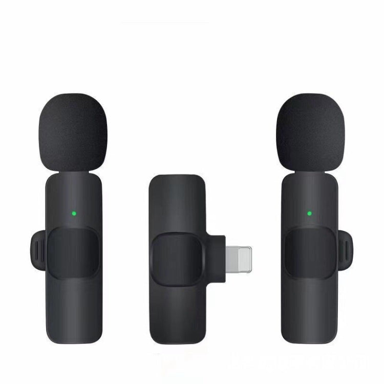 Microfone Mini Sem Fios Clip-on K9 com Cancelamento Automático de Ruído para Dispositivo de 8 Pinos 2 em 1, K9IP-2