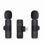 Microfone Mini Sem Fios Clip-on K9 com Cancelamento Automático de Ruído para Dispositivo de 8 Pinos 2 em 1, K9IP-2