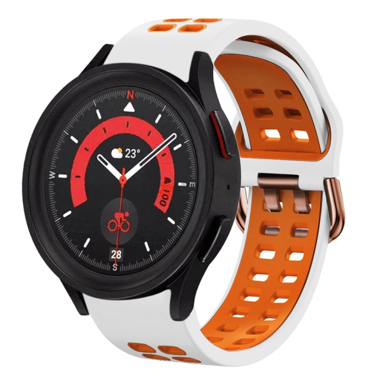 20mm Breathable Two-Color Silicone Watch Band, For Samsung Galaxy Watch 5  40mm, For Samsung Galaxy Watch 5  44mm