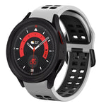 Bracelete de relógio em silicone respirável bicolor 20mm, para Samsung Galaxy Watch 5 40mm, para Samsung Galaxy Watch 5 44mm
