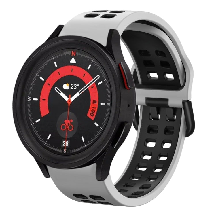 Bracelete de relógio em silicone respirável bicolor 20mm, para Samsung Galaxy Watch 5 40mm, para Samsung Galaxy Watch 5 44mm