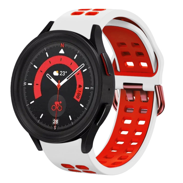 Bracelete de relógio em silicone respirável bicolor 20mm, para Samsung Galaxy Watch 5 40mm, para Samsung Galaxy Watch 5 44mm