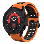 Bracelete de relógio em silicone respirável bicolor 20mm, para Samsung Galaxy Watch 5 40mm, para Samsung Galaxy Watch 5 44mm
