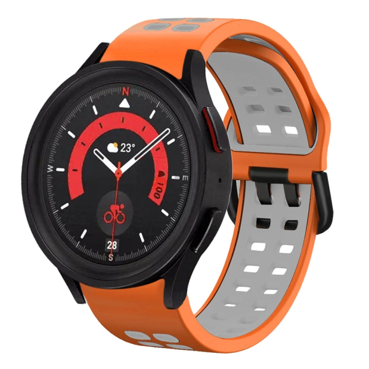 Bracelete de relógio em silicone respirável bicolor 20mm, para Samsung Galaxy Watch 5 40mm, para Samsung Galaxy Watch 5 44mm