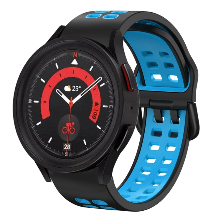 Bracelete de relógio em silicone respirável bicolor 20mm, para Samsung Galaxy Watch 5 40mm, para Samsung Galaxy Watch 5 44mm