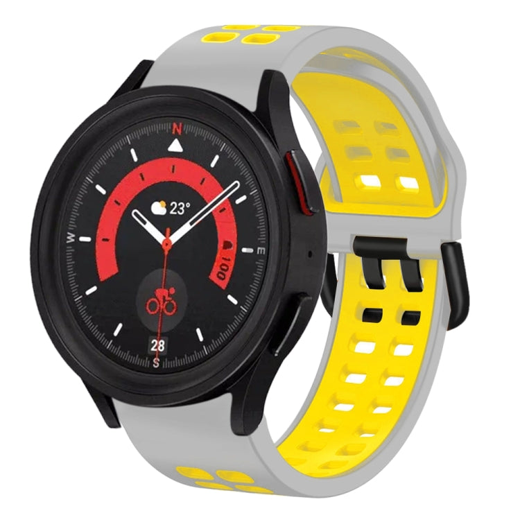 Bracelete de relógio em silicone respirável bicolor 20mm, para Samsung Galaxy Watch 5 40mm, para Samsung Galaxy Watch 5 44mm