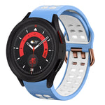 Bracelete de relógio em silicone respirável bicolor 20mm, para Samsung Galaxy Watch 5 40mm, para Samsung Galaxy Watch 5 44mm