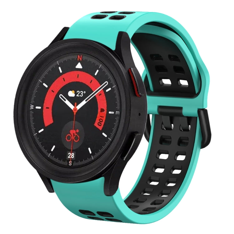 Bracelete de relógio em silicone respirável bicolor 20mm, para Samsung Galaxy Watch 5 40mm, para Samsung Galaxy Watch 5 44mm