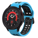 Bracelete de relógio em silicone respirável bicolor 20mm, para Samsung Galaxy Watch 5 40mm, para Samsung Galaxy Watch 5 44mm