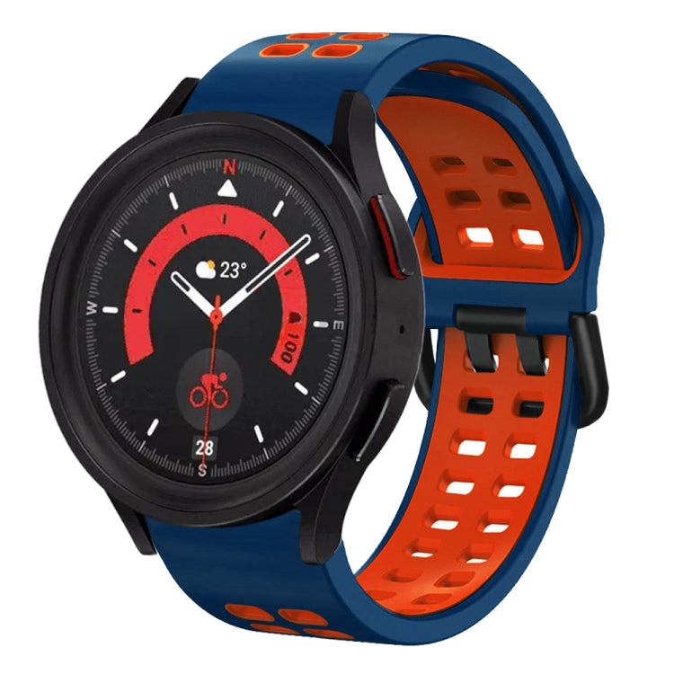 Bracelete de relógio em silicone respirável bicolor 20mm, para Samsung Galaxy Watch 5 40mm, para Samsung Galaxy Watch 5 44mm
