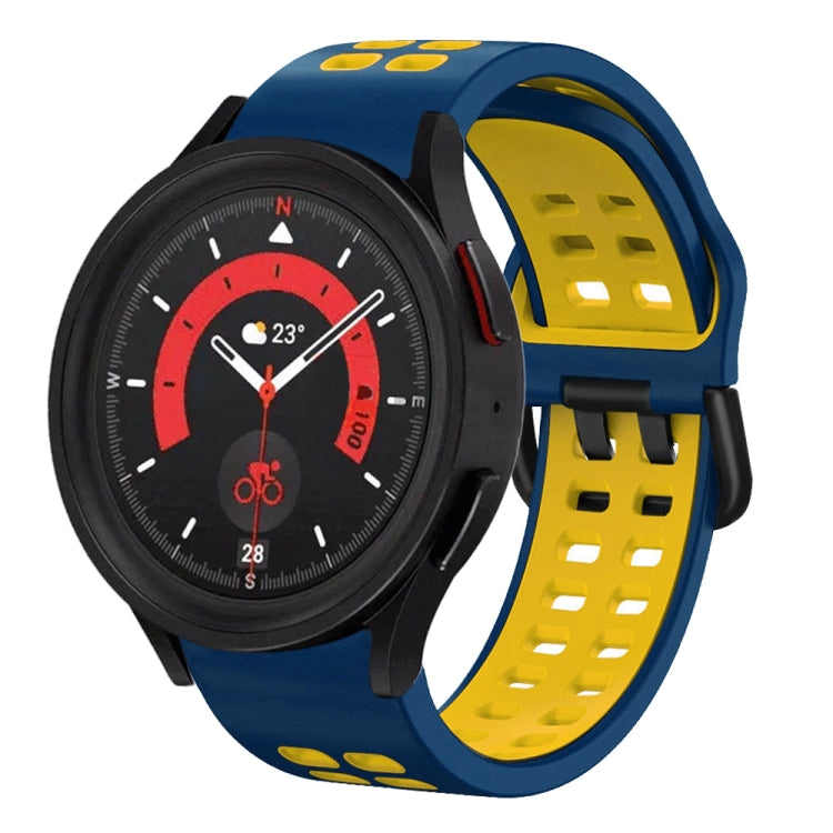Bracelete de relógio em silicone respirável bicolor 20mm, para Samsung Galaxy Watch 5 40mm, para Samsung Galaxy Watch 5 44mm