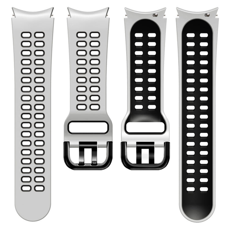 Bracelete de relógio em silicone respirável bicolor 20mm, para Samsung Galaxy Watch 5 40mm, para Samsung Galaxy Watch 5 44mm